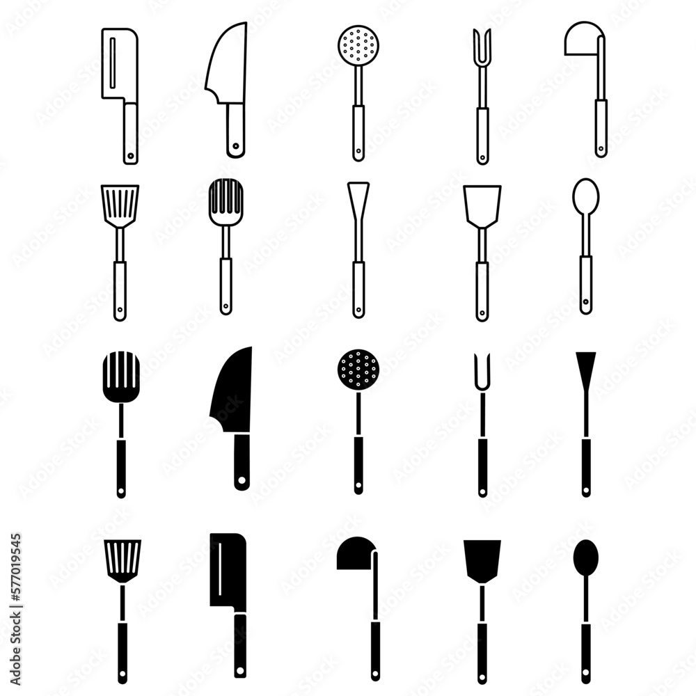 Kitchenware icon vector set. Kitchen illustration sign collection. Kitchen tools symbol or logo. Kitchenware icon vector set. Kitchen illustration sign collection. Kitchen tools symbol or logo.