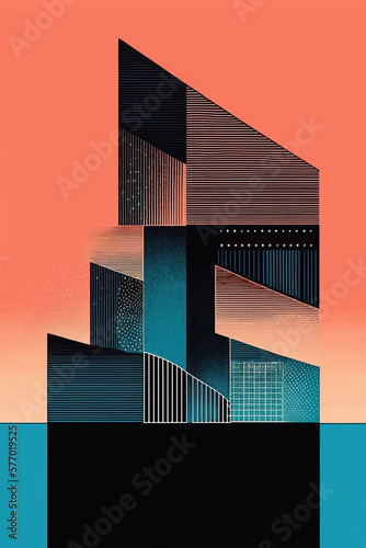 Re3D Poster Collection · Digital Art Poster · Risograph · Vintage · Retro · Halftone · Geometric Art · Block Building Reality · Versatile Digital Design · Bold Color Palette · 80s aesthetics photo