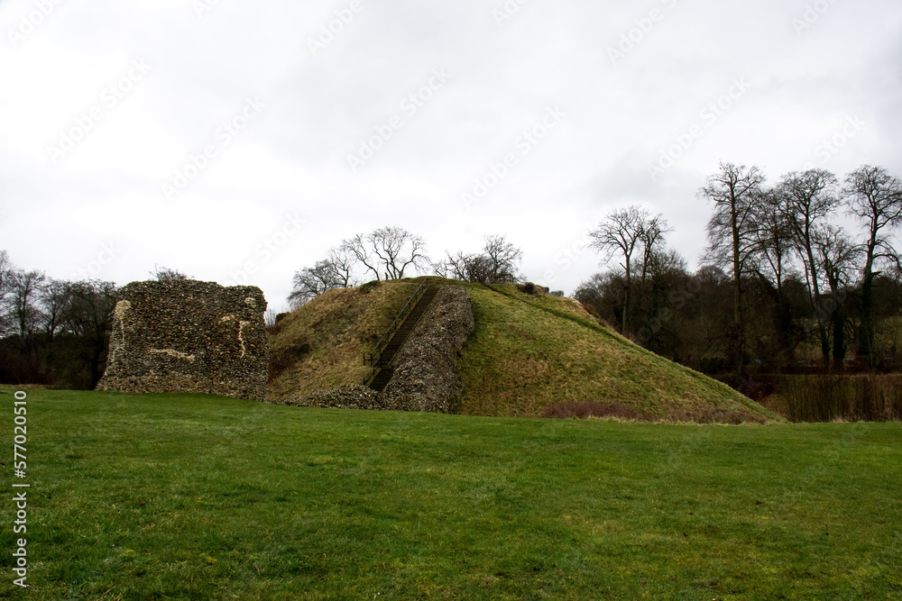 Berkhamsted castle, veiw of the hill where the Keep uesd to stand
