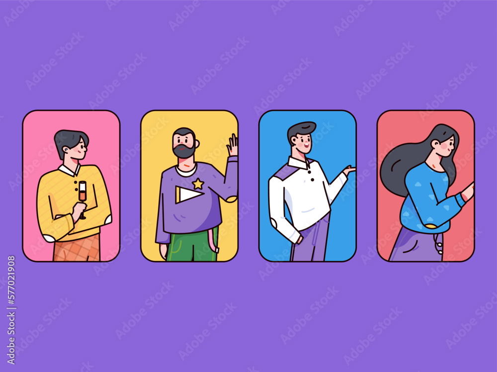 Business People Flat Vector Concept Operation Hand Drawn Illustration
