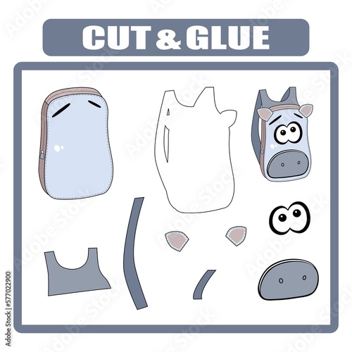 Cut out and glue the parts of the image. Kiddish backpack