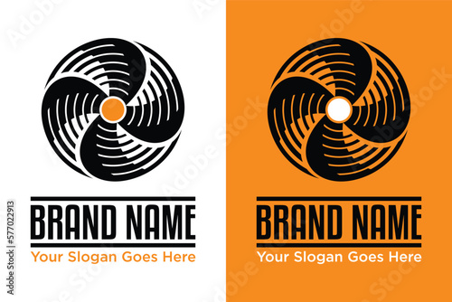 Modern Spinning Turbine illustration logo design