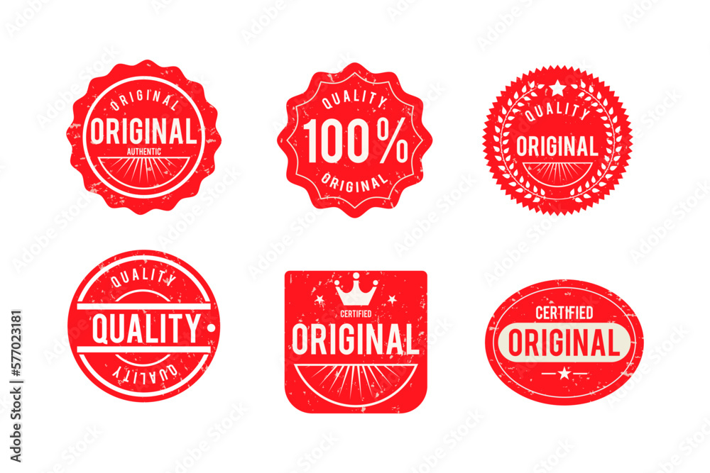 Obraz premium set of red original labels