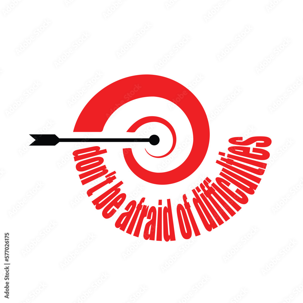 Logo, striving for a goal through difficulties. Life-affirming statement.
