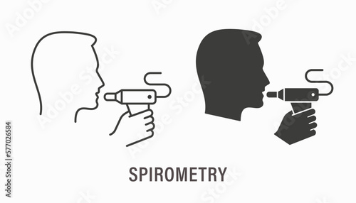 Spirometry icons. Vector illustration isolated on white background.