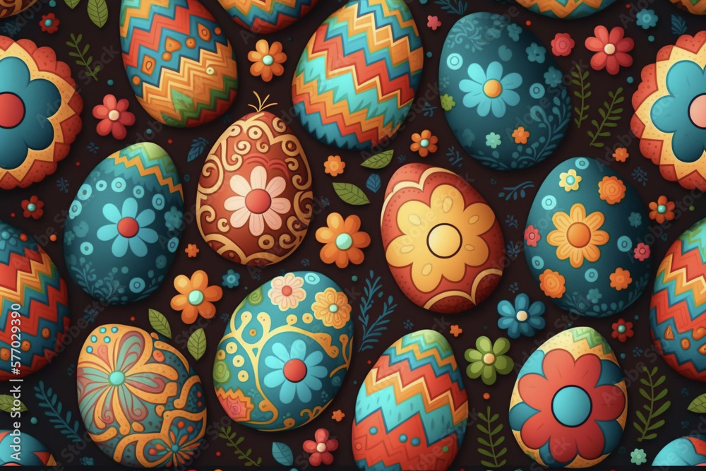 easter eggs seamless pattern easter eggs seamless pattern