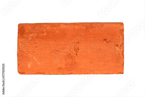 Red brick building construction materials. isolated on white background