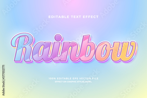 decorative editable rainbow text effect vector design