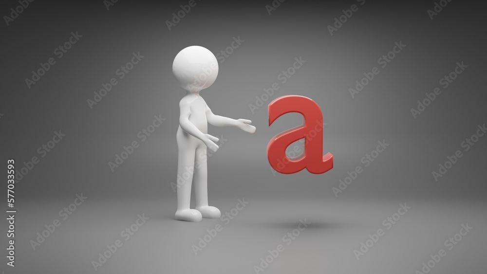 3d person with letter 3d person with letter