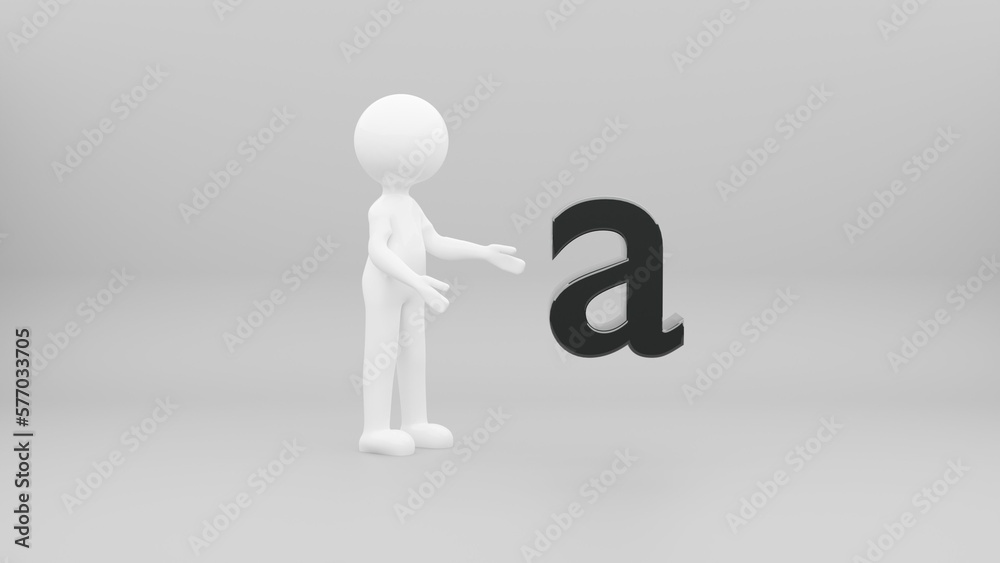 3d person with letter 3d person with letter