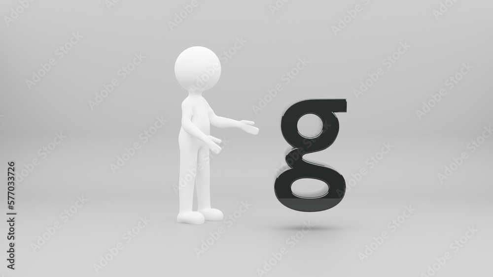 3d person with letter 3d person with letter