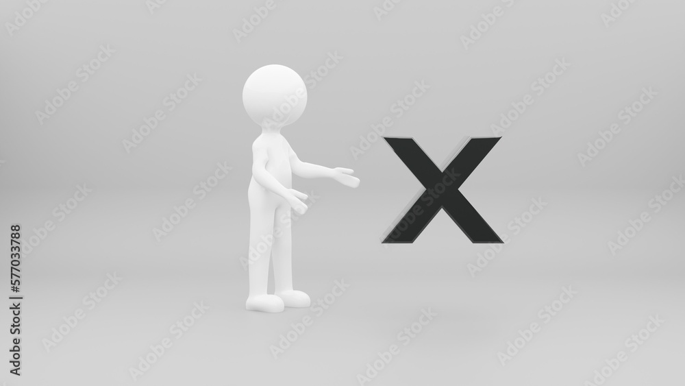 3d person with letter 3d person with letter