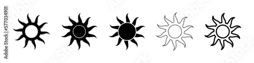 Boho celestial sun icon logo set. Simple modern abstract design for templates, prints, web, social media posts