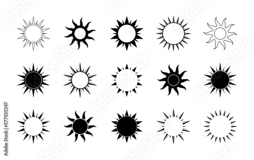 Sun Icon Logo Vector Collection. Simple minimal modern design.