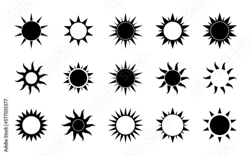 Sun Icon Logo Vector Collection. Simple minimal modern design.