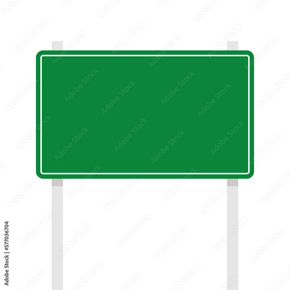 Blank freeway sign isolated on white background. free space for text ...