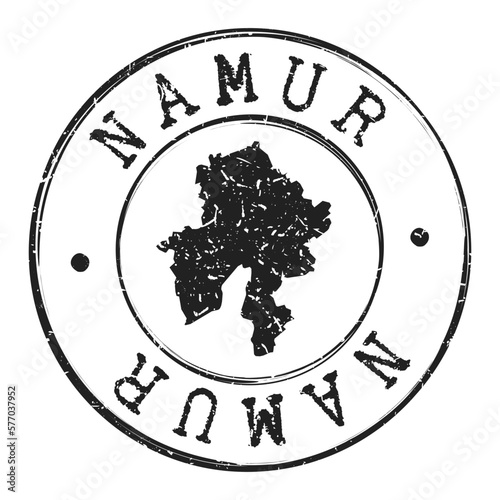 Namur, Belgium Silhouette Postal Passport. Stamp Round Vector Icon Map. Design Travel Postmark. photo