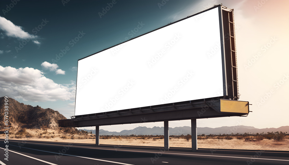 Empty ad space on highway, Highway Advertising Billboard with Clear Blue Sky Background, blank billboard on the highway roadside, Large horizontal advertisment place for marketing banner
Empty ad space on highway, Highway Advertising Billboard with Clear Blue Sky Background, blank billboard on the highway roadside, Large horizontal advertisment place for marketing banner