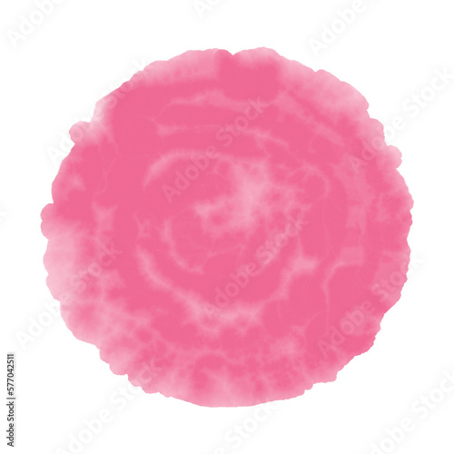 Pink floral circle shaped watercolor background element 