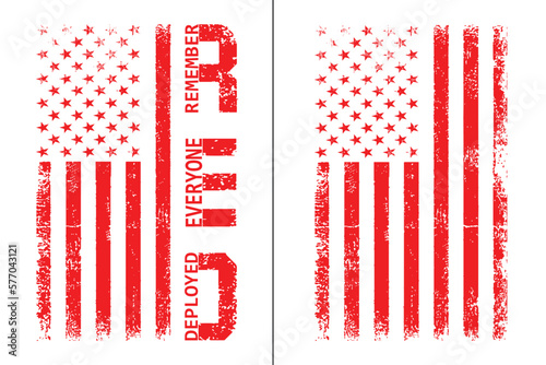 Red Friday. Remember Everyone Deployed Flag Design.