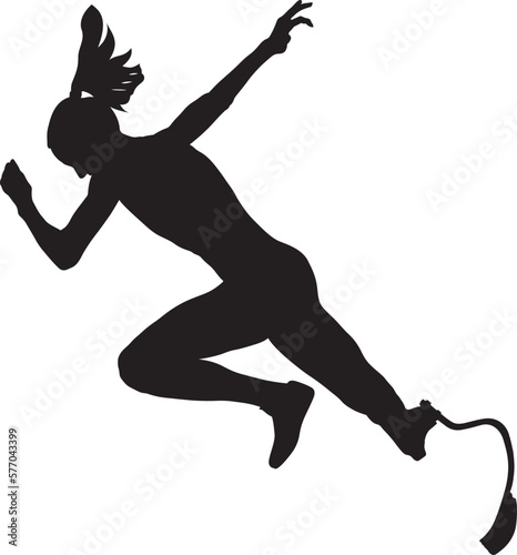 start sprint female runner disabled black silhouette