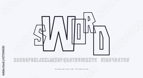 Hollow geometric sans serif font