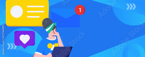 Business People Flat Vector Concept Operation Hand Drawn Illustration

