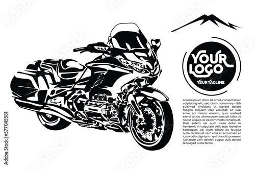 Japanese Big Motorcycle Illustration EPS 10