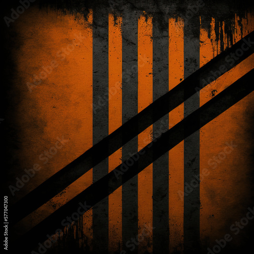 Blackground black orange lines grunge texture square. Generative AI