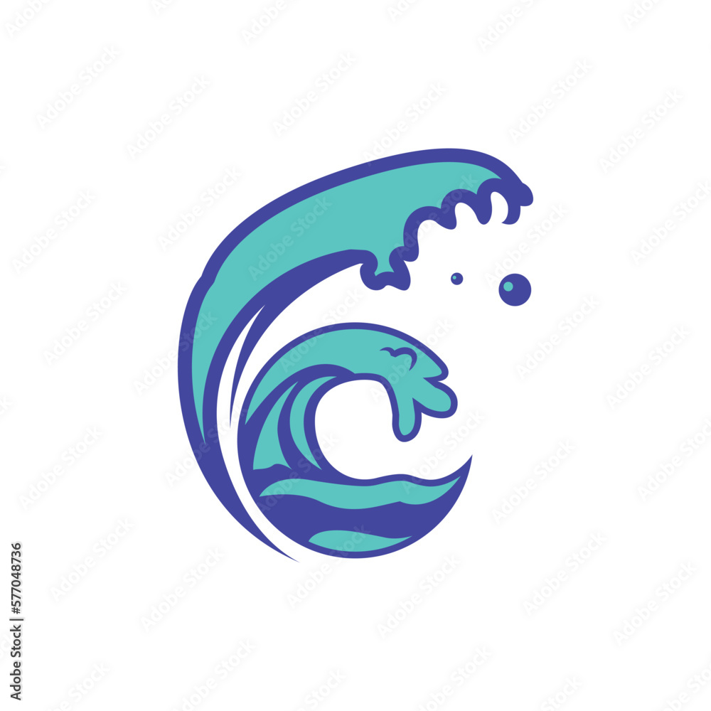 Naklejka premium Water splash and wave graphic art element vector