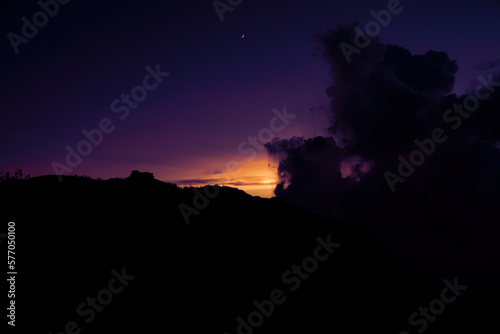 sky after sunset eveming with moon and cloud © worldlinknepal