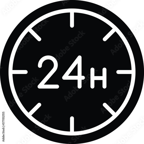 24 hours Vector Icon Design Illustration