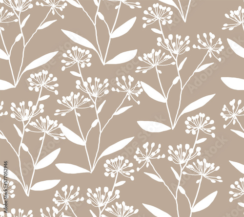 Floral brush repeat strokes seamless pattern background for fashion prints, wrappers, wallpapers, graphics, backgrounds and crafts decorative climbing flowers. tropical plants Sketchy print flowers