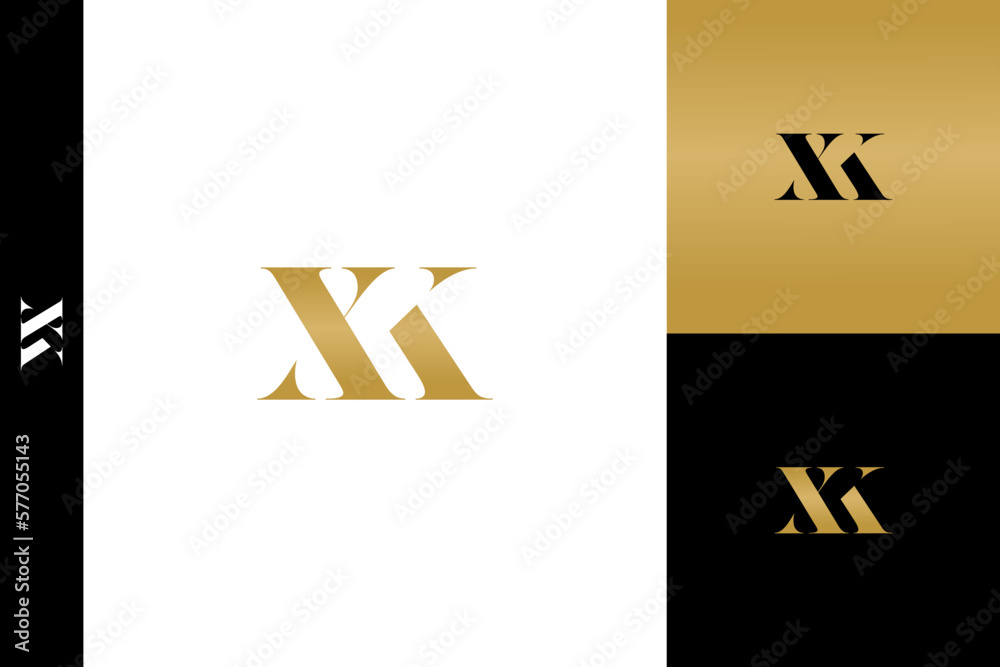Luxury XK letters. Icon, initial, monogram, minimalist, vector, logo design, template Luxury XK letters. Icon, initial, monogram, minimalist, vector, logo design, template