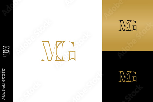 Luxury MG letters. Icon, initial, monogram, minimalist, vector, logo design, template