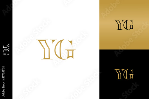 Luxury YG letters. Icon, initial, monogram, minimalist, vector, logo design, template