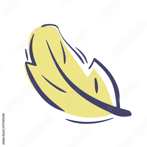 simple doodle bird feather hovering in the air flying