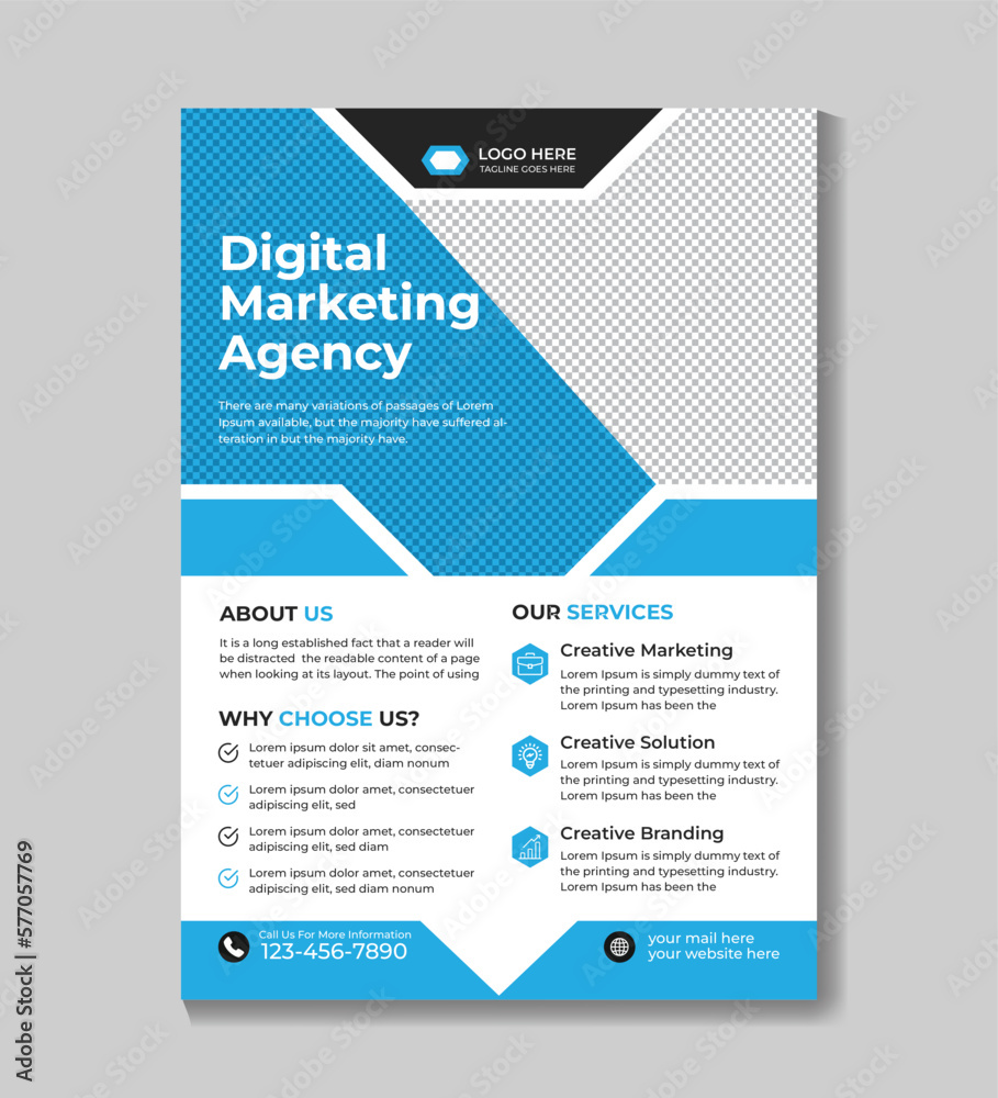 Professional corporate creative modern business flyer design template