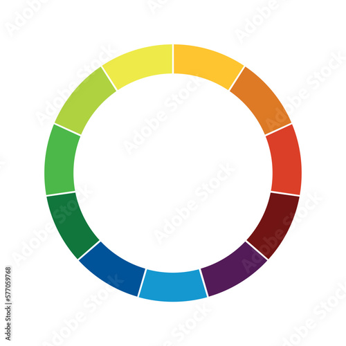 Hallow color wheel or color picker circle flat vector icon for drawing / painting apps and websites