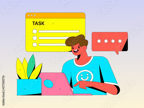 Business People Flat Vector Concept Operation Hand Drawn Illustration
