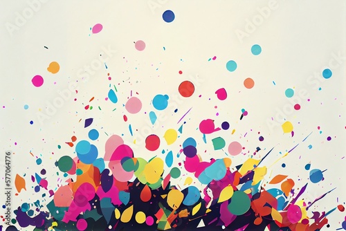 Panorama Colorful Confetti , Art Illustration. Generative AI