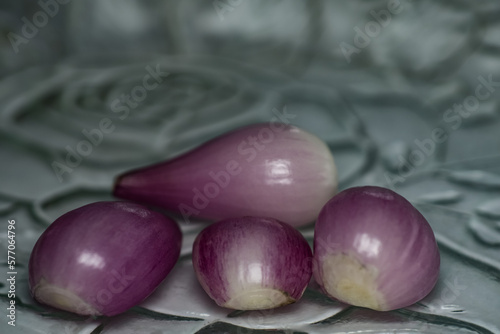 shallots, herbs photo