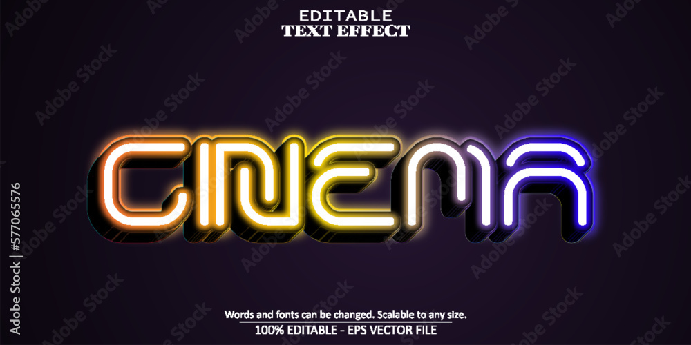 Obraz premium Neon glowing text effect, editable neon balck light text style