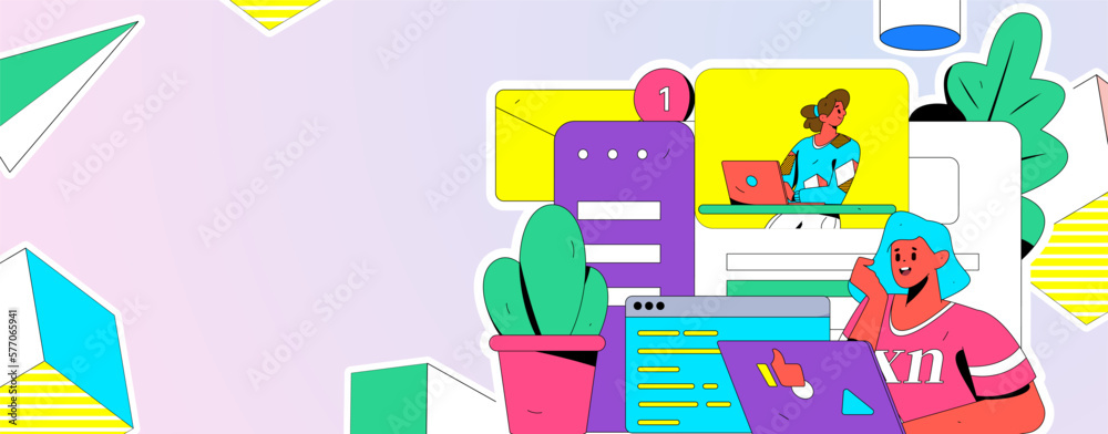 Business People Flat Vector Concept Operation Hand Drawn Illustration
