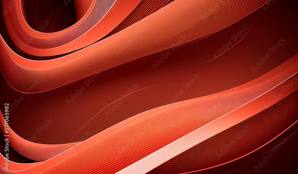curved speed lines background or backdrop with coral, firebrick and coffee colors. dreamy digital abstract art