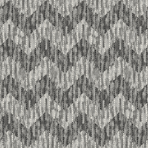 Monochrome Moiré Textured Chevron Pattern