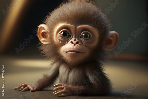  monkey cute created using AI Generative Technology © Pradeep