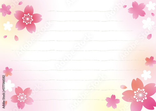 春の便箋 桜 ピンク