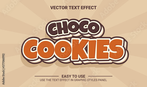 3d choco cookies editable text effect