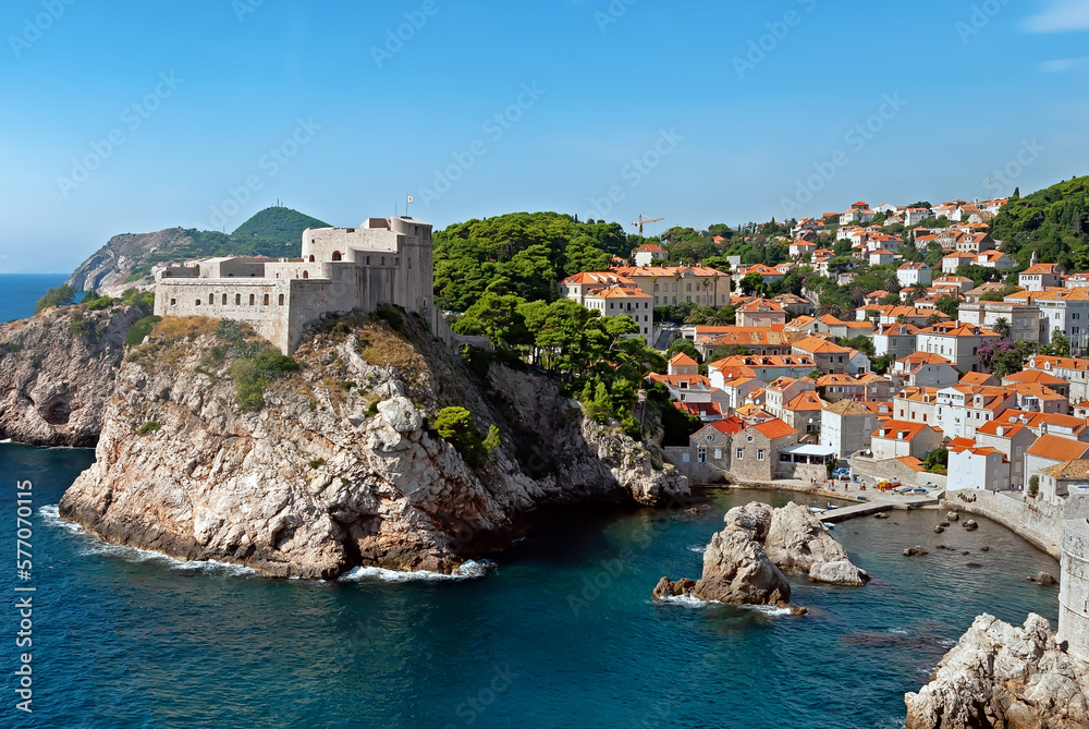 Dubrovnik city and port in Croatia